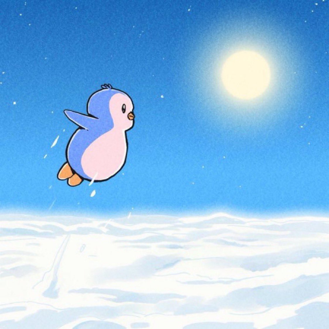 pudgypenguins's tweet image. Can Penguins fly?