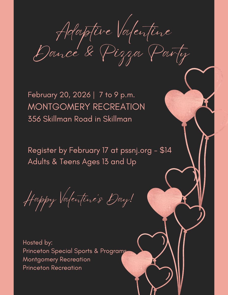 PrincetonPSS's tweet photo. Adaptive Valentine Dance &amp; Pizza Party on February 20! Register at https://t.co/KzN9sWI50l. https://t.co/EX3pc78Yck
