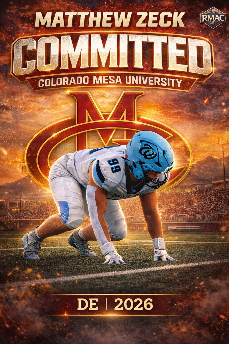MatthewZeck99's tweet image. I’m extremely blessed to announce my commitment to Colorado Mesa University, where I will continue my academic and football career.

This journey hasn’t been easy, and I wouldn’t be here without the constant support of my family, coaches, teammates, and everyone who has pushed me…