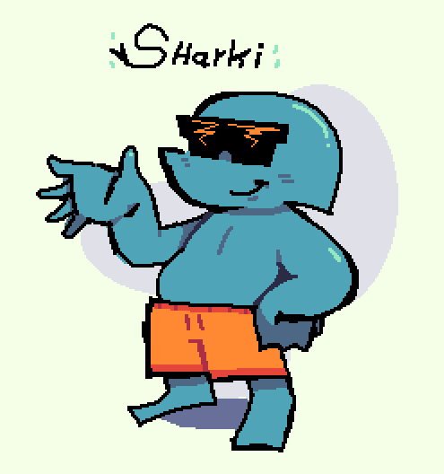 Since demo has been around for a few days, I'll start showing the new designs for the cast, since the demo ones were kinda old (one year old!!)
#SharkiGuy