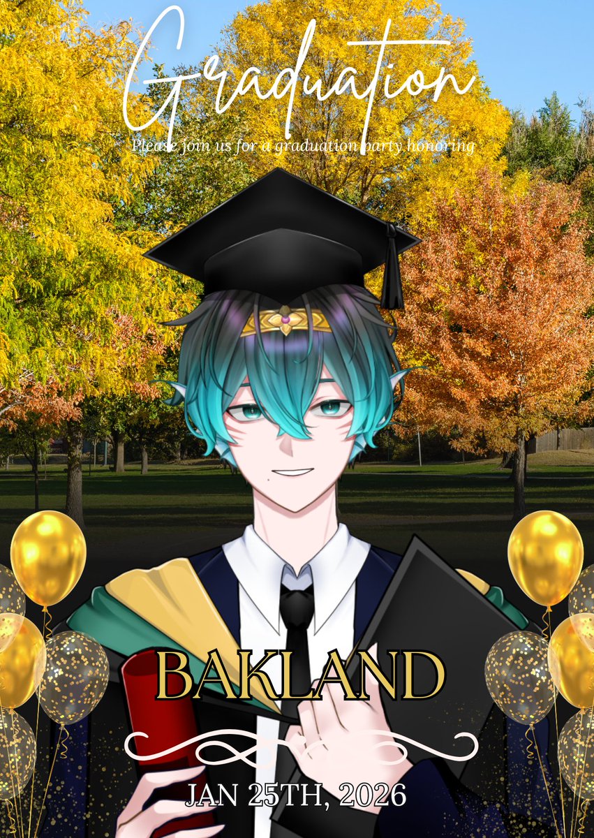 อยู่กันมานานมากจนตอนนี้หลานคนนี้ได้จบการศึกษาระดับชั้นปริญญาโทแล้วนะครับ!!🥹

อยากขอเชิญพ่อแม่พี่น้องมาร่วมแสดงความยินดีกับหลานคนนี้ได้ใน form (forms.gle/Zr3mwDC9GEuYbr…)
โดยจะมีการไลพ์ในวันอาทิตย์ที่ 25 นี้นะครับ

ในฟอร์มมีแจกภาพบักแลนในชุดรับปริญญาด้วยนะครับ 😆
#Vtuber #Vtuberth