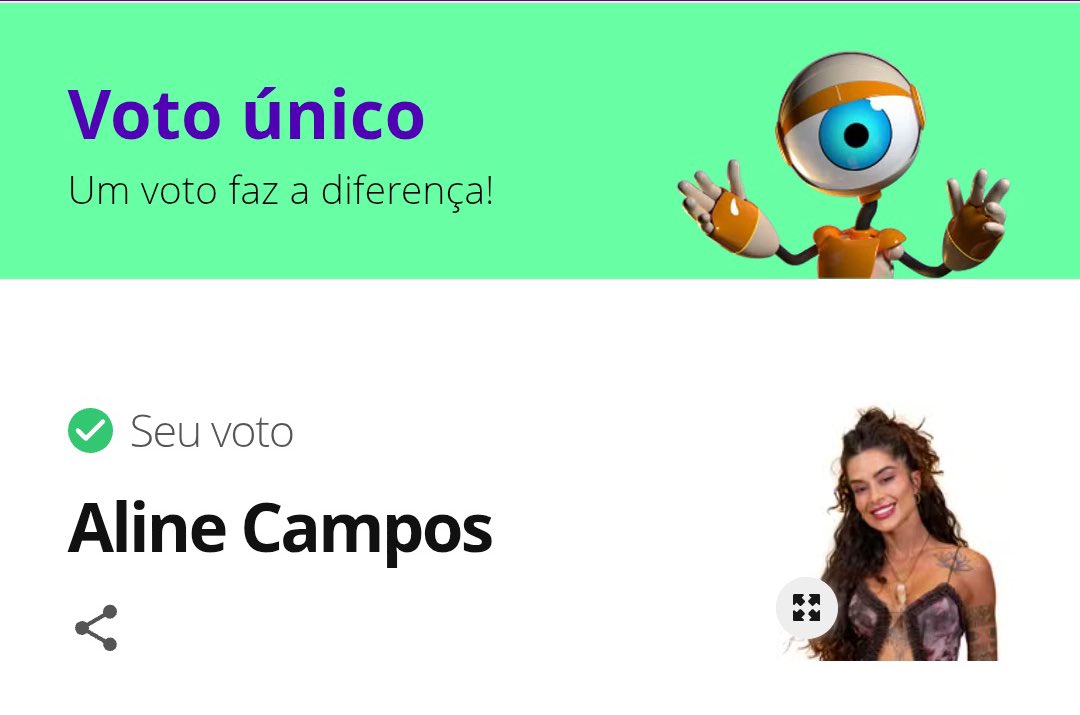 tiamilenabbb's tweet image. ⚠️ PARADA DO VOTO ÚNICO ⚠️

Nesta edição, o VOTO ÚNICO (CPF)  tem o peso ainda maior na votação (70%), e esse post é exclusivo para vocês deixarem o print do seu voto único na ALINE! PRA CIMAAAAA! 

LINK: gshow.globo.com/realities/bbb/

#ForaAline #BBB26