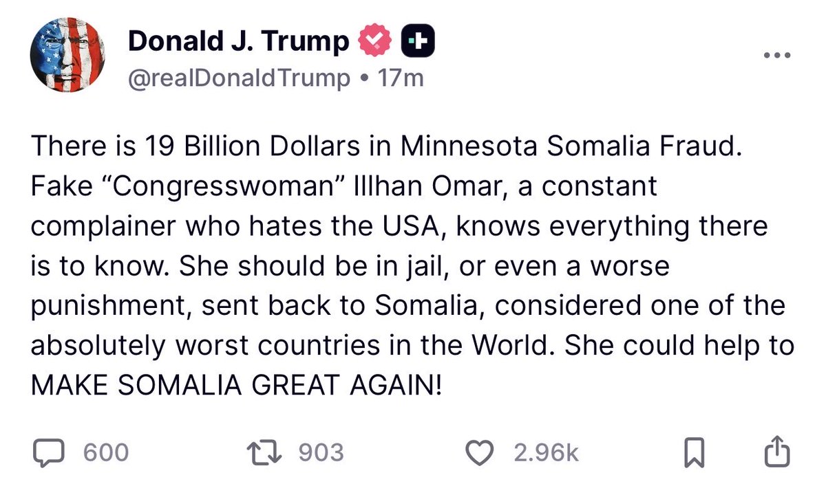 MAGAVoice's tweet image. BREAKING 🚨 President Trump stuns America by calling for Rep Ilhan Omar to be sent to prison or “even worse” Deported out of America

I STRONGLY SUPPORT THIS

DO YOU ?