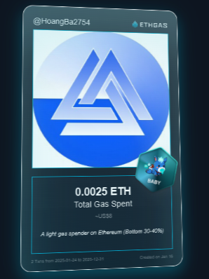 Leveled up in the Great Gas Reckoning with ETHGas! 💪

Baby Jack status: 0.0025 ETH gas spent, 1 Beans earned—supporting the Gasless Future!

Claim your Gas ID at ethgas.com/community/gas-…