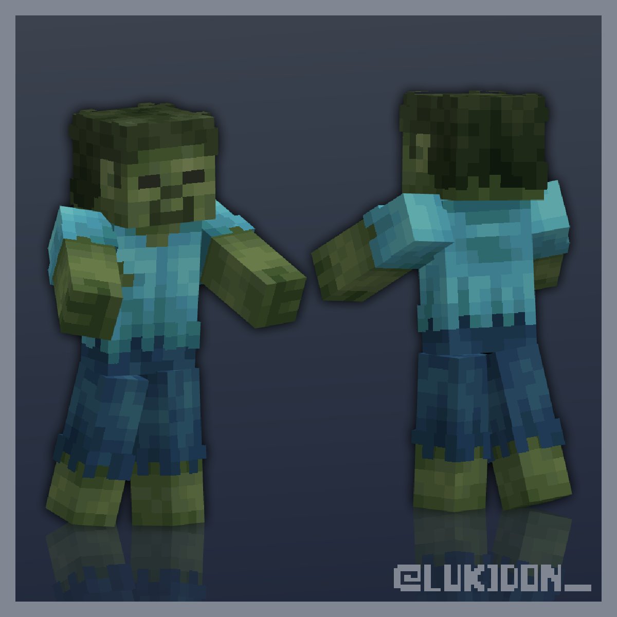 lukidon_'s tweet photo. Zombie 

#Minecraft #Blockbench #pixelart #models https://t.co/Sc7117N78O