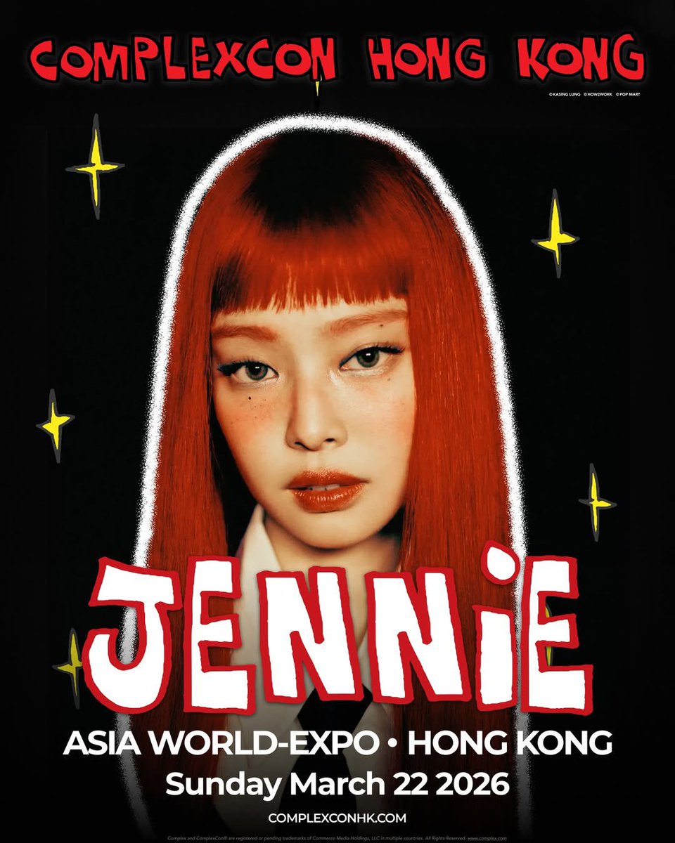 BLACKPINKBRASIL's tweet image. Jennie vai ser headliner do ComplexCon Hong Kong 2026 no dia 22 de Março!

#JENNIE #BLACKPINK