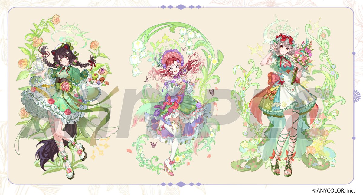 【にじさんじ 8th Anniversary】にて、花畑チャイカさん、 戌亥とこさん、 えるさん、  早乙女ベリーさん、皇れおさん5名のグッズビジュアルを担当させていただきました、よろしくお願いします！
#にじさんじ8周年