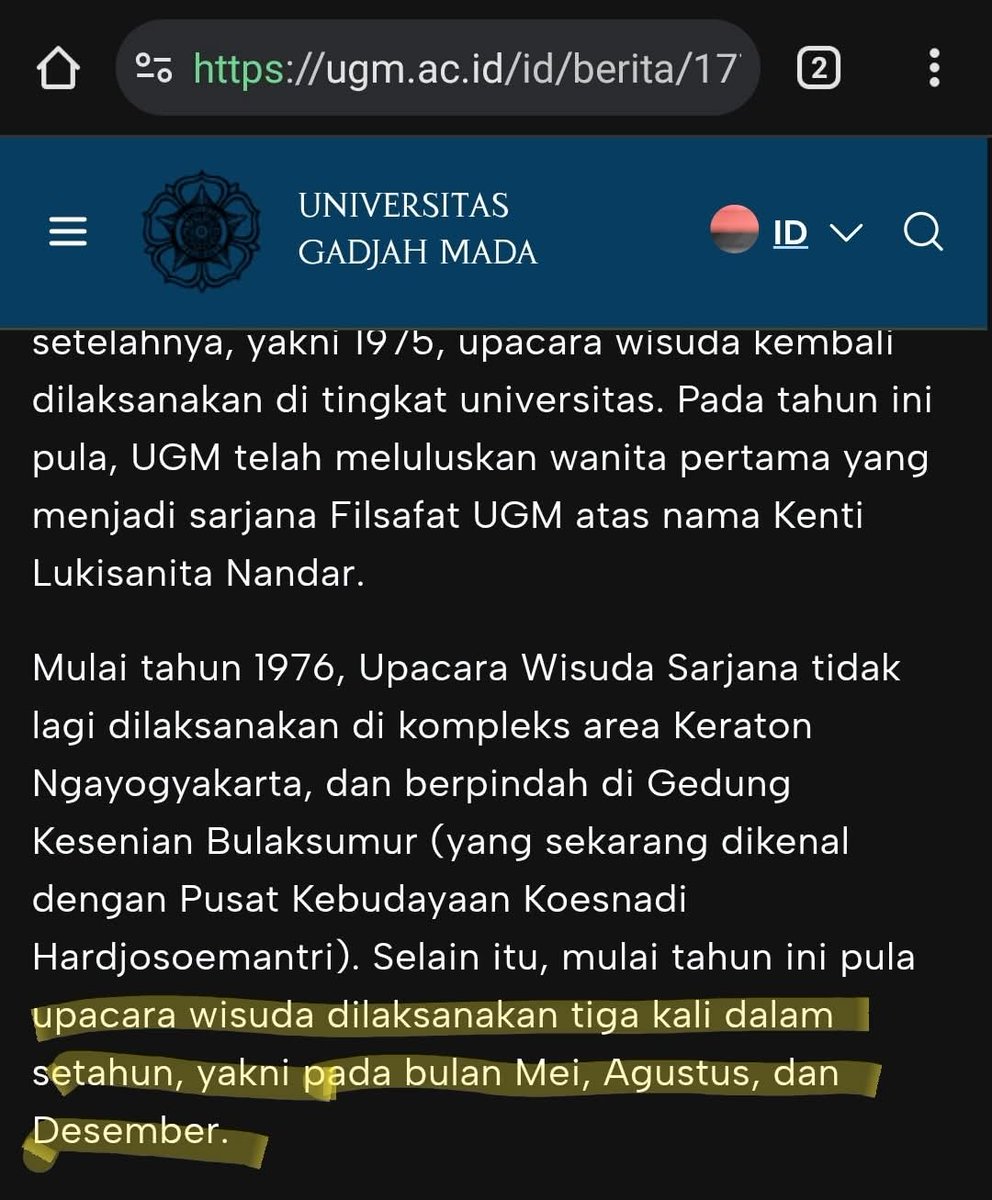 Sejak 1976 tak ada acara wisuda di <a href="/UGMYogyakarta/">UGM</a> pada bulan November.