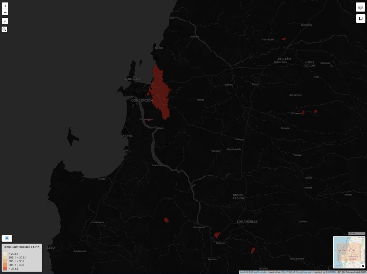 nodo20chile's tweet photo. ⭕️ INCENDIOS - #IncendiosForestales #IF #IIFF
🇨🇱 Región del #Biobio - #Penco #Concepción
🛰️ Radiometro VIIRS | SUOMI (Active Fires)
Puntos de Calor + Superficie Zona Quemada (GWIS)

#Copernicus #Sentinel #Chile #Biobio #Penco @reddeemergencia @alegriagonzaa @nimbusmeteorol https://t.co/KDg0xHGVGr