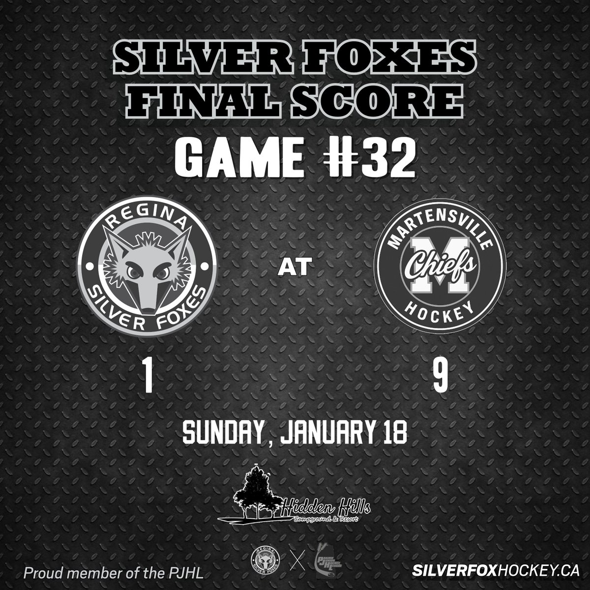 FINAL: Chiefs 9, Silver Foxes 1

Coming up: The Foxes face the Steelhawks on Thursday night at the Wick.