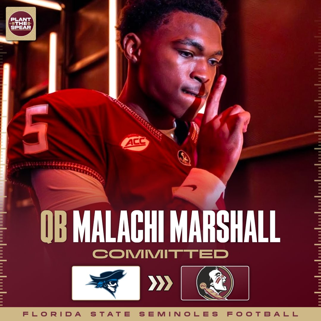 FSU lands the commitment of Iowa Western transfer QB Malachi Marshall! ⬇️

2025 NJCAA Offensive POY 
2025 NJCAA National Champion 
2,750 Pass Yards (#2)
33 Pass TDs (#1) 
#1 in Pass Efficiency
1st Team NJCAA All-American 
#1 JUCO QB available

Go Noles!!🔥🍢