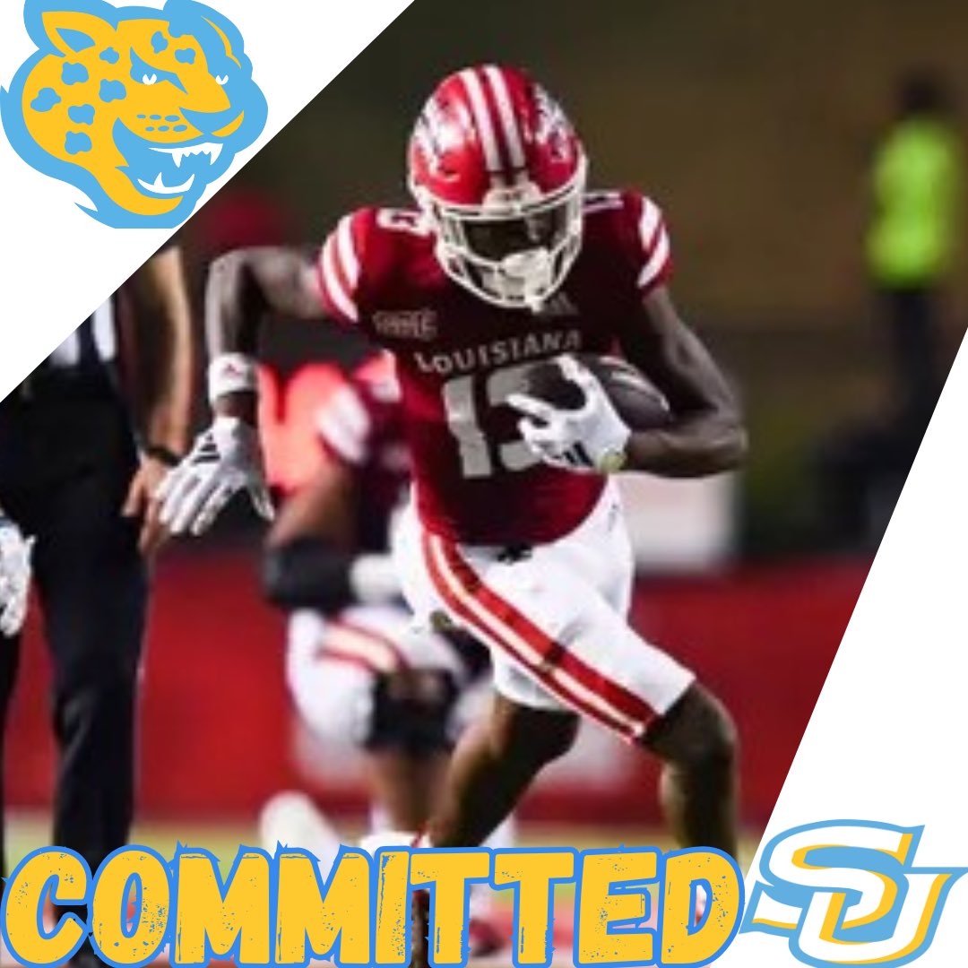 Recruit4SU's tweet image. BREAKING NEWS: Former 3⭐️ Louisiana Lafayette transfer 6’1” 172lbs WR Charles Robertson from Zachary, LA has announced his commitment to #SouthernUniversity! 

Charles finished 3rd in receiving yards for ULL in 2025. Charles was the #58 prospect in Louisiana out of high school…