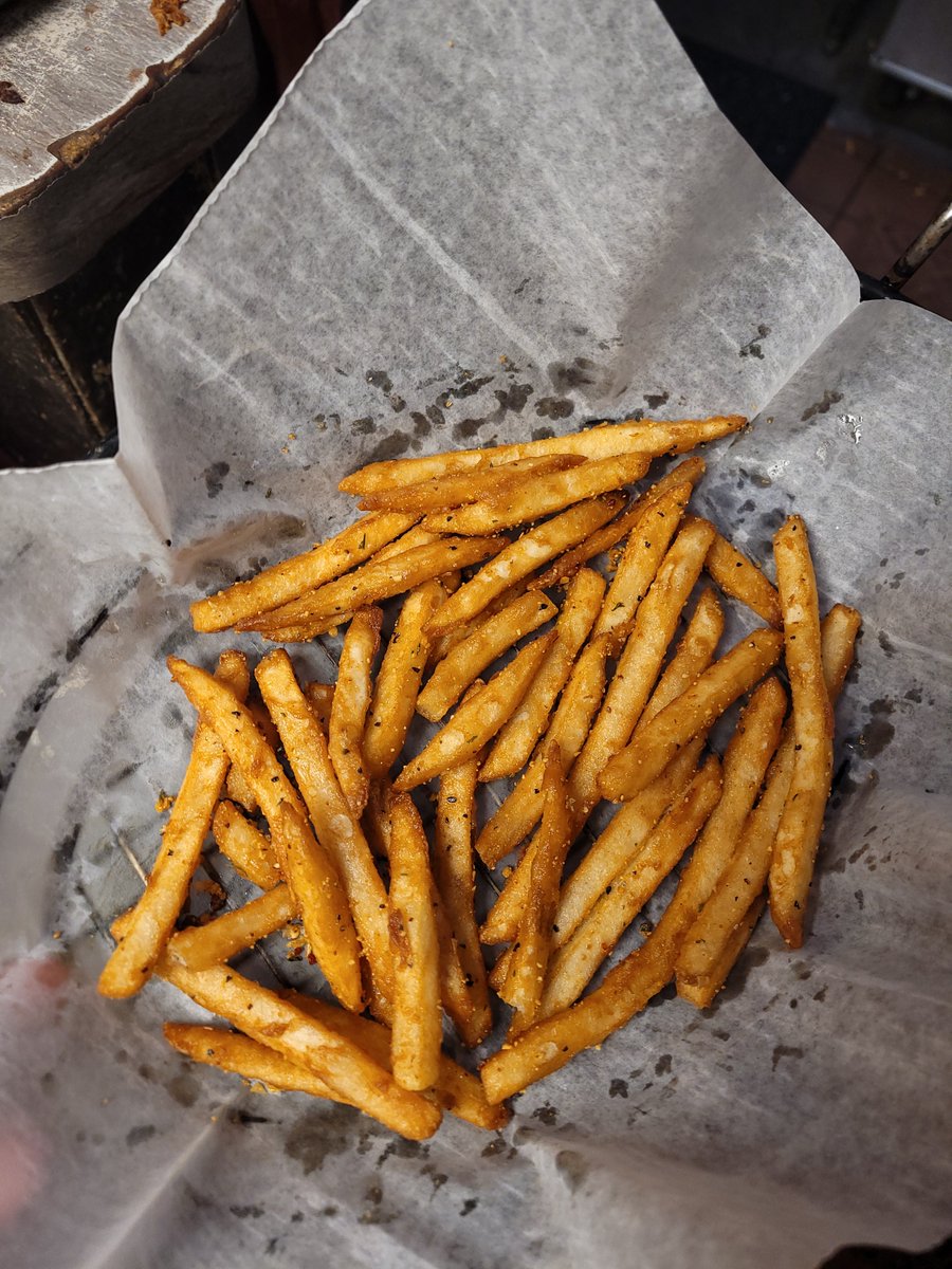 squeebro's tweet image. Brown sugar bourbon fries at work #Winning