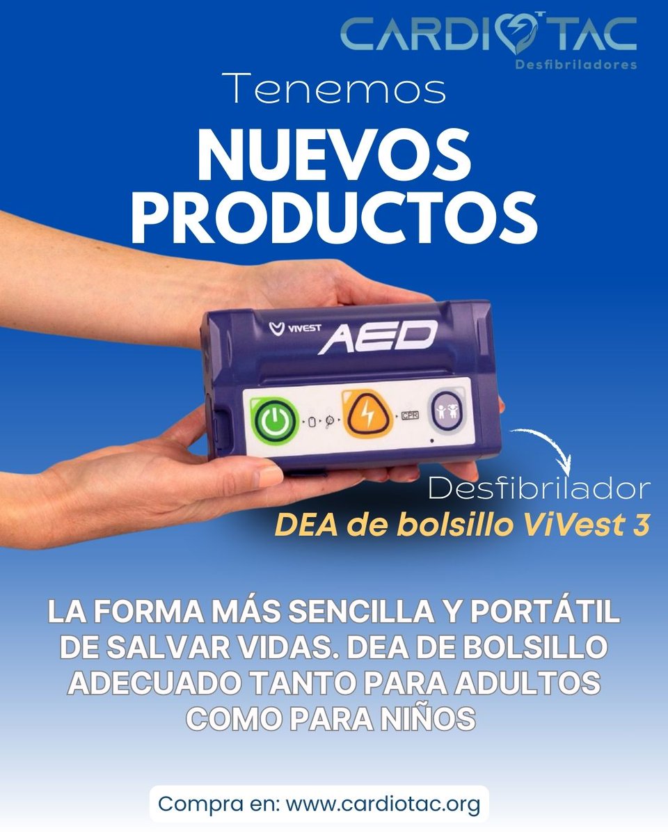 CardioTacMex's tweet photo. Nuevas soluciones para cuidar la vida. 🆕 Vivest 3, el #DEA de bolsillo, llega a @CardioTacMex .
Pequeño en tamaño, grande en impacto.
Seguimos acercando la cardioprotección a más personas, espacios y momentos donde cada segundo cuenta. https://t.co/T0keUq2eQX https://t.co/k0k3MTBjfj