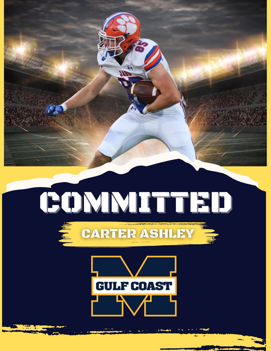 CartersmAshley's tweet image. Excited to announce my commitment to play football at Mississippi Gulf Coast Community College!! @MCJags_Football