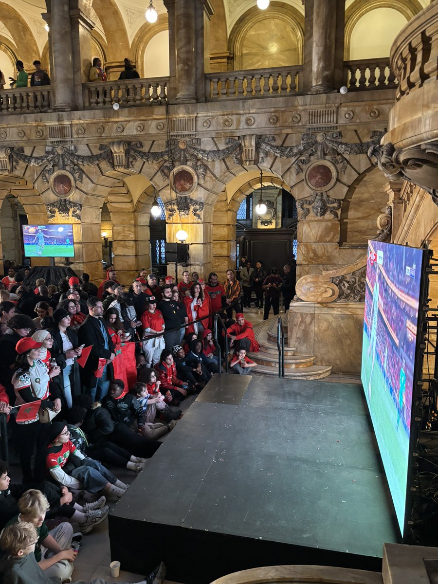 PopBase's tweet image. Zohran Mamdani hosted a watch party for the AFCON final with Morocco and Senegal fans in attendance.