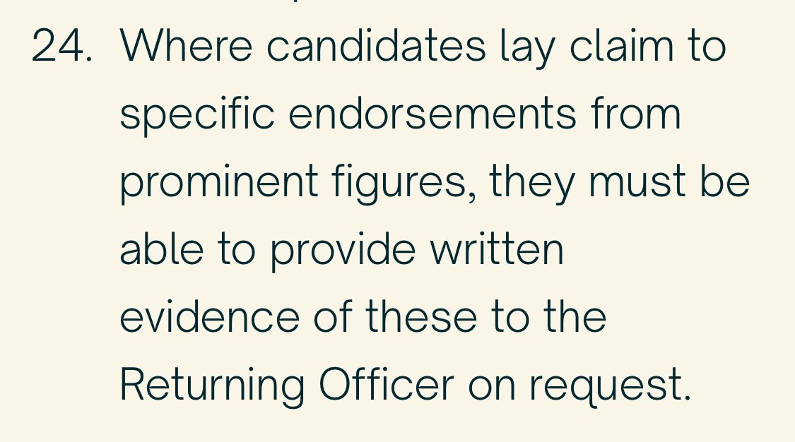 The CEC Rules were updated on 15th 🤷‍♂️ This is an obv reference to Corbyn being endorsed by Grassroots Left. It’s 
extremely illustrative of the power asymmetry, and that TM slate is literally making the rules as the election goes along. Where’s the Members Oversight Committee?