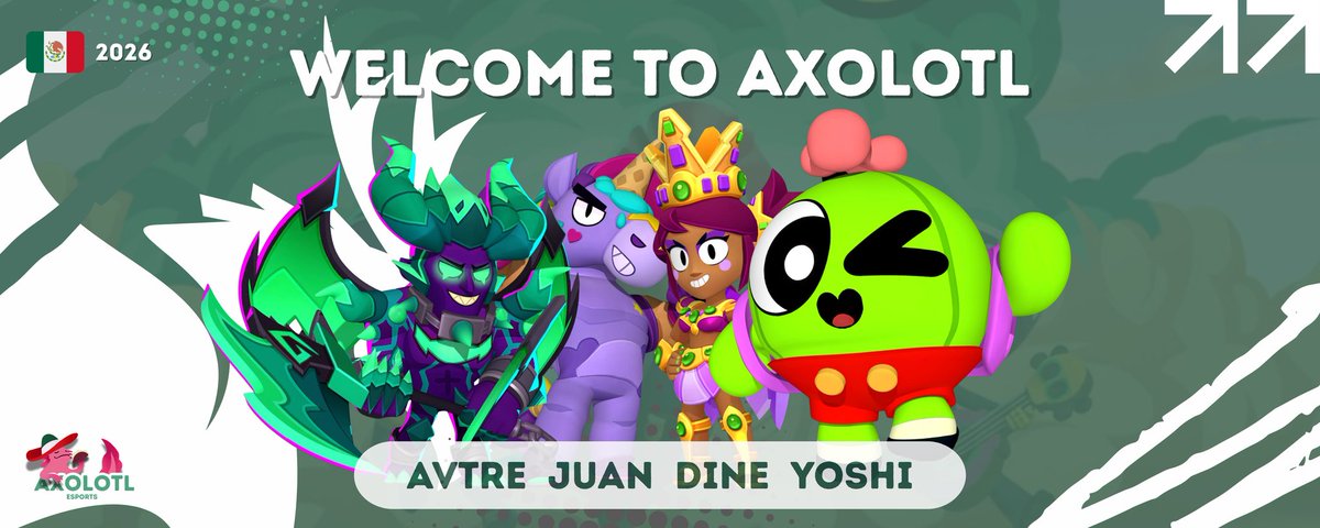 AxolotlSports's tweet image. Nos complace anunciar oficialmente nuestro nuevo roster, que nos estaran representando este 2026.
@JuanCaballobs 
@BsYoshi1 
@ByAvtre 

Y nuestra increíble manager:
@dinesoo_ 

Diseño creado por: @miquibs