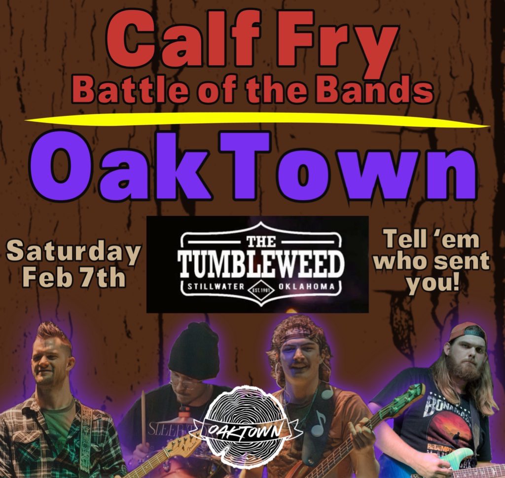 Hey Twitter peeps! <a href="/OakTownband/">OakTown</a> are battling our way onto the Calf Fry stage! Come throw down with us and help us get there 🤘