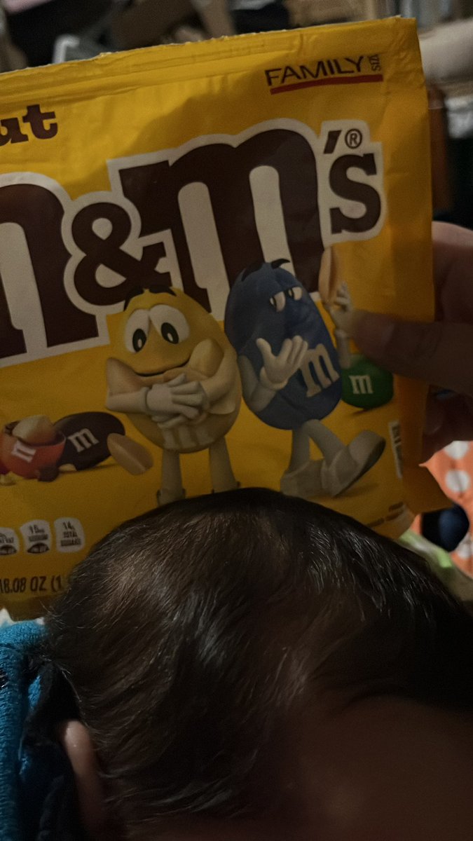 I’m getting hungry and breast feeding… closest snack to my are Peanut M-N-M’s…. And now I ah e almost eaten the whole bag…… it’s not a little snack bag… I should feel bad… but I don’t..