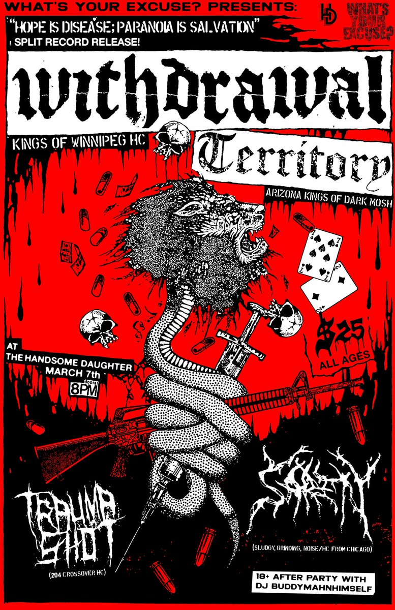 RECORD RELEASE SHOW MARCH 7TH w/ TERRITORY, SARIN, TRAUMA SHOT