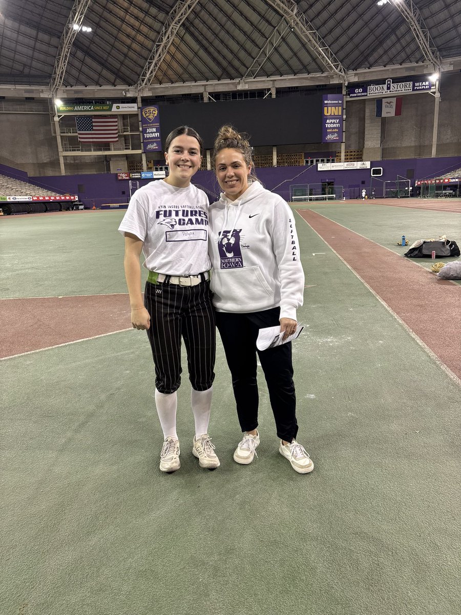 claire_polyock's tweet photo. I had such a great experience at the UNI futures camp! I learned a lot from the skills evaluation and overall had a great time! Thank you for the amazing camp! @CoachMWright3 @OJadams01 @KAlstott @UNISoftball https://t.co/t5FApjtjE2