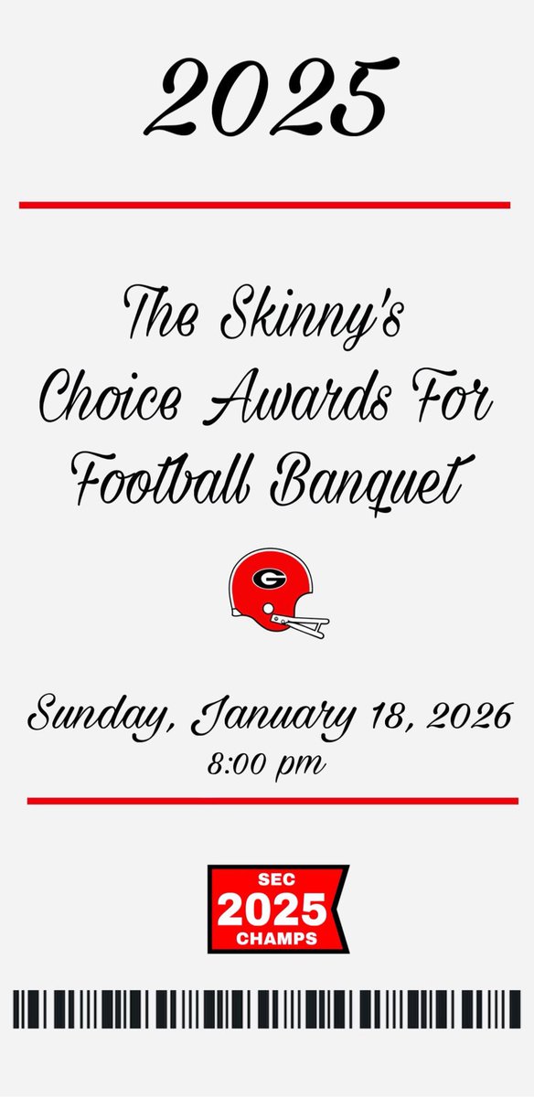 We are live! Welcome! And thank u all fer attending this yrs annual Skinny’s Choice Awards for Football Banquet 2025! Let te awards ceremony begin: 

⬇️⬇️⬇️✨🎤🥂🪩🎟️🏈🍿🏆🚩⬇️⬇️⬇️