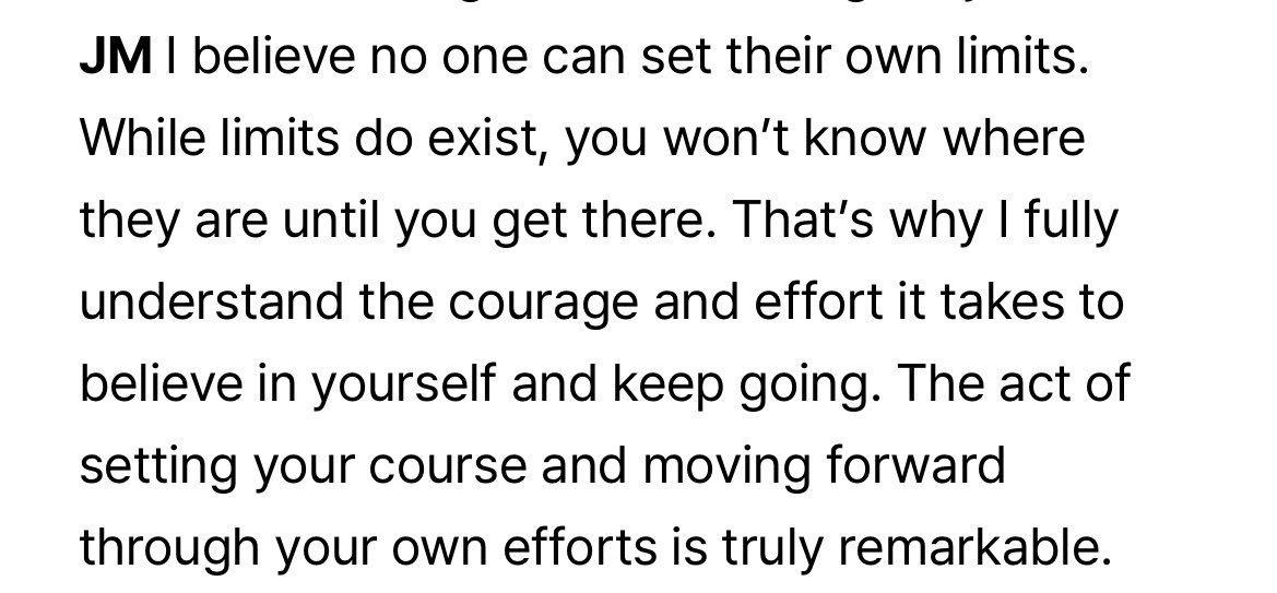 and he lives by this