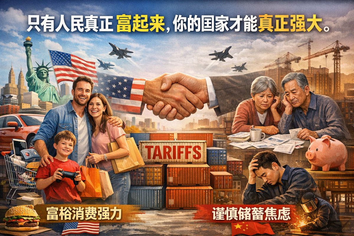 cuichenghao7's tweet image. 近来，英法德等国为帮助丹麦，派兵去格陵兰岛演练，还没等开演，就被特朗普加征10%额外关税，甚至威胁要加征到25%。欧盟内部一时人心惶惶。

很多人不理解，为什么美国动不动就敢对别国加征关税，甚至把关税当成一种政治威胁工具？

原因其实很简单：美国有全球第一大的消费市场。…