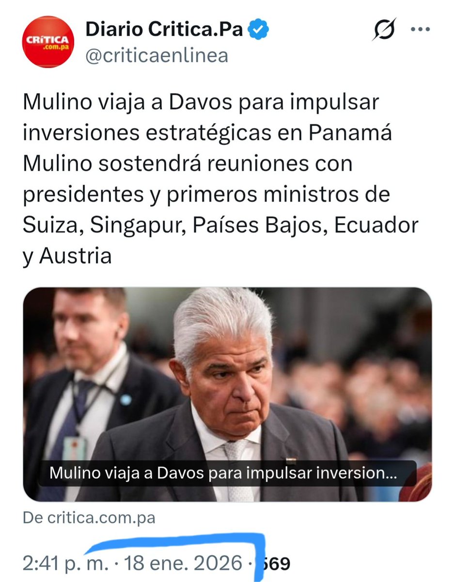 NeftaJaen19PA's tweet photo. *Año 2025 (enero):
Mulino viaja a Davos-Suiza, al FORO ECONÓMICO MUNDIAL...para buscar inversiones, etc, etc, etc...😴
*Año 2026 (enero):
Mulino viaja a Davos-Suiza, al FORO ECONÓMICO MUNDIAL...para buscar inversiones, etc, etc, etc...😴
#EngañosParaTontos
#PapagallosRepetidores https://t.co/A7Mt9WL5gR