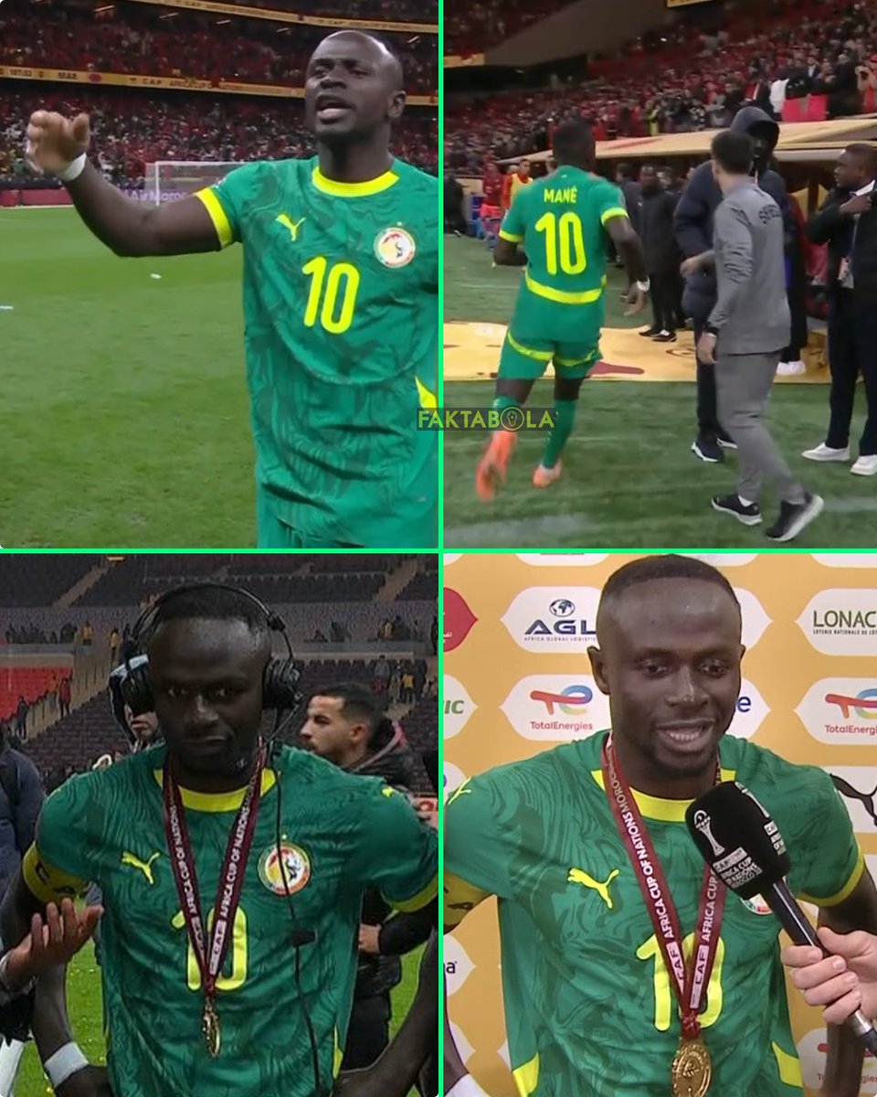 FaktaSepakbola's tweet image. Reporter: "Kenapa kamu memilih memanggil kembali rekan-rekan setim?". 

Sadio Mane: "Karena wasit bisa saja melakukan kesalahan, tidak adil untuk menghakiminya. Dan yang terpenting, saya melakukannya untuk orang-orang di seluruh dunia, mereka ingin menonton pertandingan…