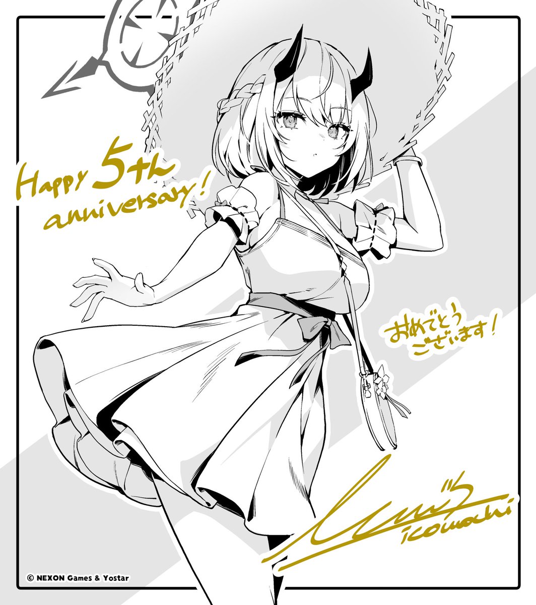 5周年のお祝いに、セナの色紙も描かせて頂きました!🙌
#ブルアカふぇす2026 #ブルアカ 