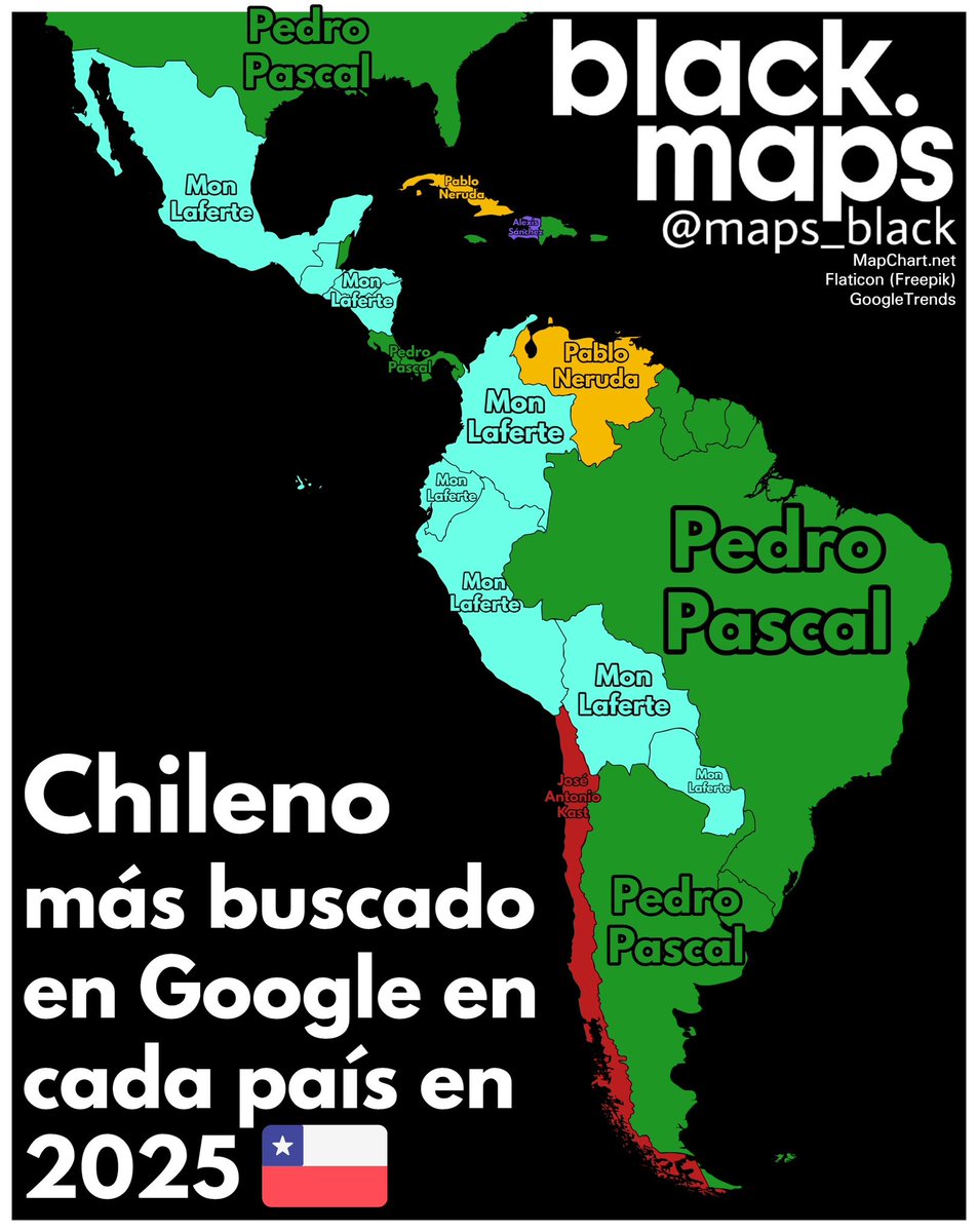 maps_black's tweet image. Chileno 🇨🇱 mas buscado en Google en cada país en 2025
