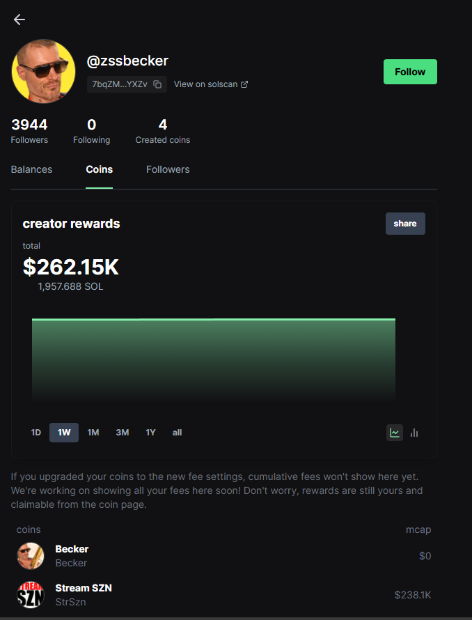 KyloGems's tweet photo. On Alex Becker's pump profile from $StrSzn there's a token from 4 months ago, before you could redirect fees. and it's on bonk. **NOBODY CAN ADD CUSTOM COINS UNLESS YOU'RE A PUMP STAFF/TEAM**

the last coin on his profile went 1m without any confirmation, this was added custom by pump team

check for yourself here:https://t.co/VSZLaSKbWP

https://t.co/hMN0xncZUL
