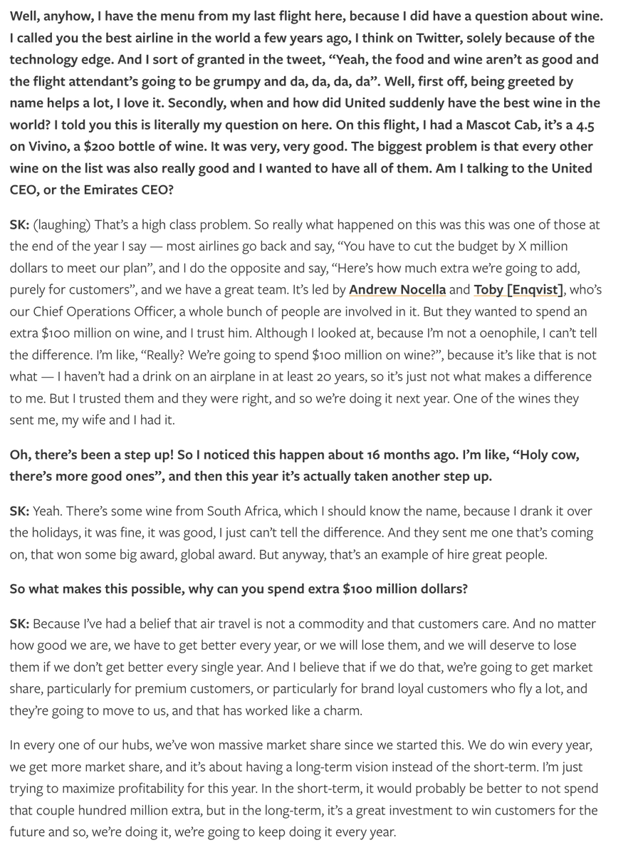 United CEO on investing in wine and Starlink with @benthompson: https://t.co/G8FyV6HBTg