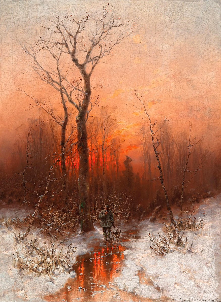 DailyClassicArt's tweet image. Désiré Thomassin - "Returning Home at Sunset" (c.1894)