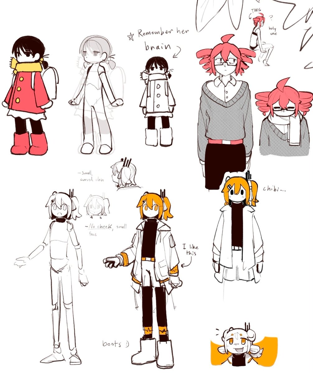 dalasquil's tweet image. thank you for all the love on this comic! 🧡❤️💛
if you'd like to read the black&amp;amp;white/uncolored version, check it out in the "From 0, to You" Adachi Rei zine!!!
and here's the character concept art :) i like yuki's design the most, but she was surprisingly the hardest to draw...