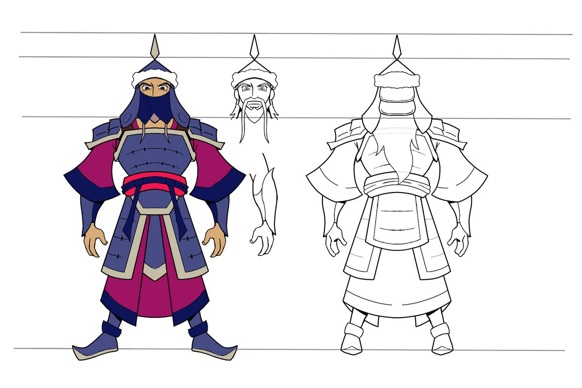 Cipher_Artist's tweet image. The Horseman of Conquest, an immortal Mongolian warrior. I leaned heavily to Genndy Tartakovsky's style, looking at Samurai Jack. Love playing with exaggerated proportion.  

#digitalart #oc #ocart