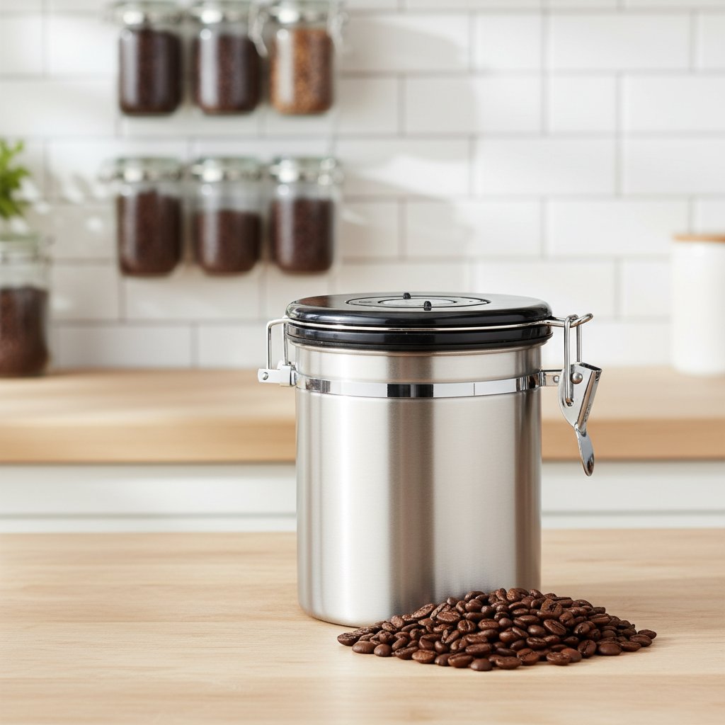Stainless Steel Airtight Coffee Bean Canister Storage

💯 Food-grade mterials, safe and non-toxic, durable.
☕ Available in three sizes to meet different storage needs.
✨ With a modern look, it fits various kitchen styles, combining practicality and aesthetics.