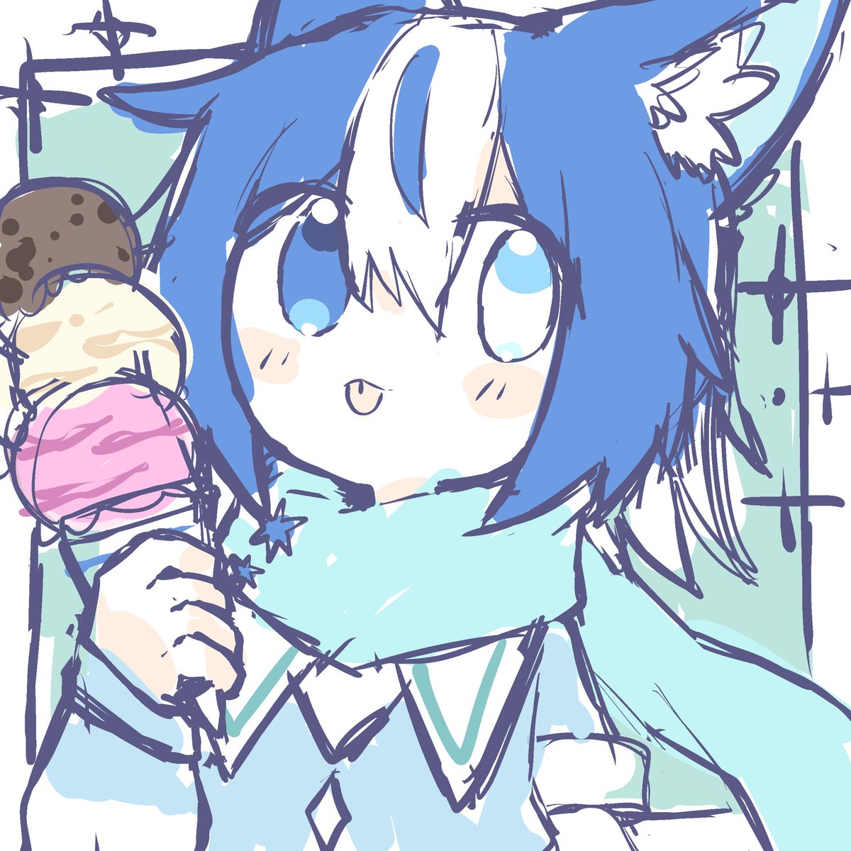 色紙の霰の絵のラフ