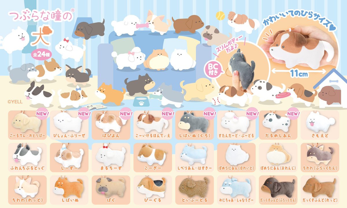 🌟2026年3月発売予定🌟

🐶 つぶらな瞳の犬 🐶

み～んな犬🐶のシリーズが登場✨
はじめましての子もいるよ！🎶

※主にアミューズメント景品です