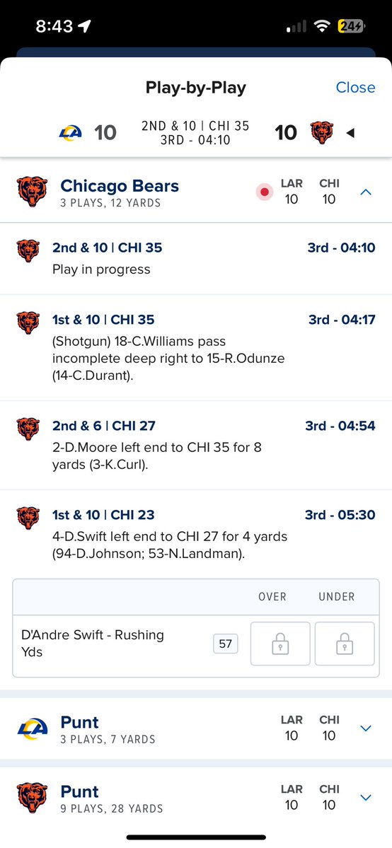EvenBurnn's tweet image. @nfl @FDSportsbook STRIKES AGAIN !! marking a DJ Moore catch for 8 yards as a rush