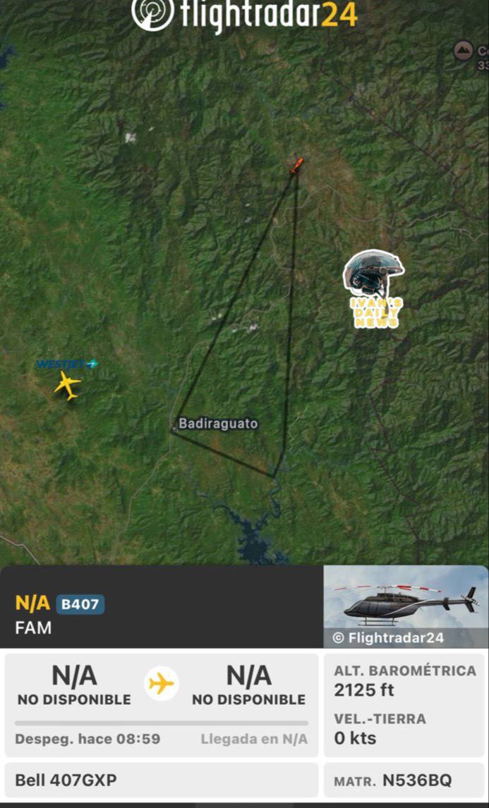 aic_07's tweet photo. Badiraguato, Sinaloa 📍

🚨🪖
Sigue el sobrevuelo de un helicóptero de la Fuerza Aérea Mexicana en San José del Llano y rancherías 📍

La madrugada de este domingo 18 de Enero 📌 se reportó un operativo de Fuerzas Federales en Mocorito y Badiraguato 📍 dejando como resultado la captura de una figura criminal y colaborar directo de El Koyote o El 14.