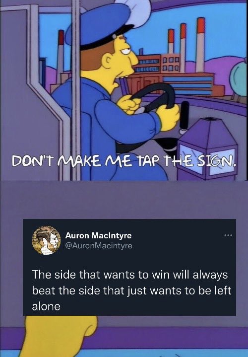 AuronMacintyre's tweet image. Being left alone was never an option 

The only answer is victory