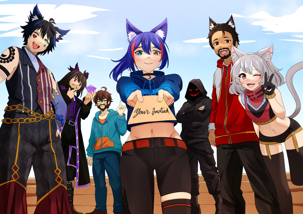 Meet the Team 
From Left to Right
<a href="/FierceVox/">FierceVox ♠️🐺♦️</a> <a href="/carn_lord/">LordCarn</a> <a href="/ShioTamashii/">Shio Tamashii 🧂 ENVtuber</a> 
<a href="/NaishokamiWolf/">Naishokami</a> 
<a href="/ShadowVirus916/">Virus916</a> <a href="/cainfr0st/">Cain Frost</a> <a href="/OroboriusVT/">Oroborius</a> 

Art by: Akeno Arata
fiverr.com/arakibastudio?…