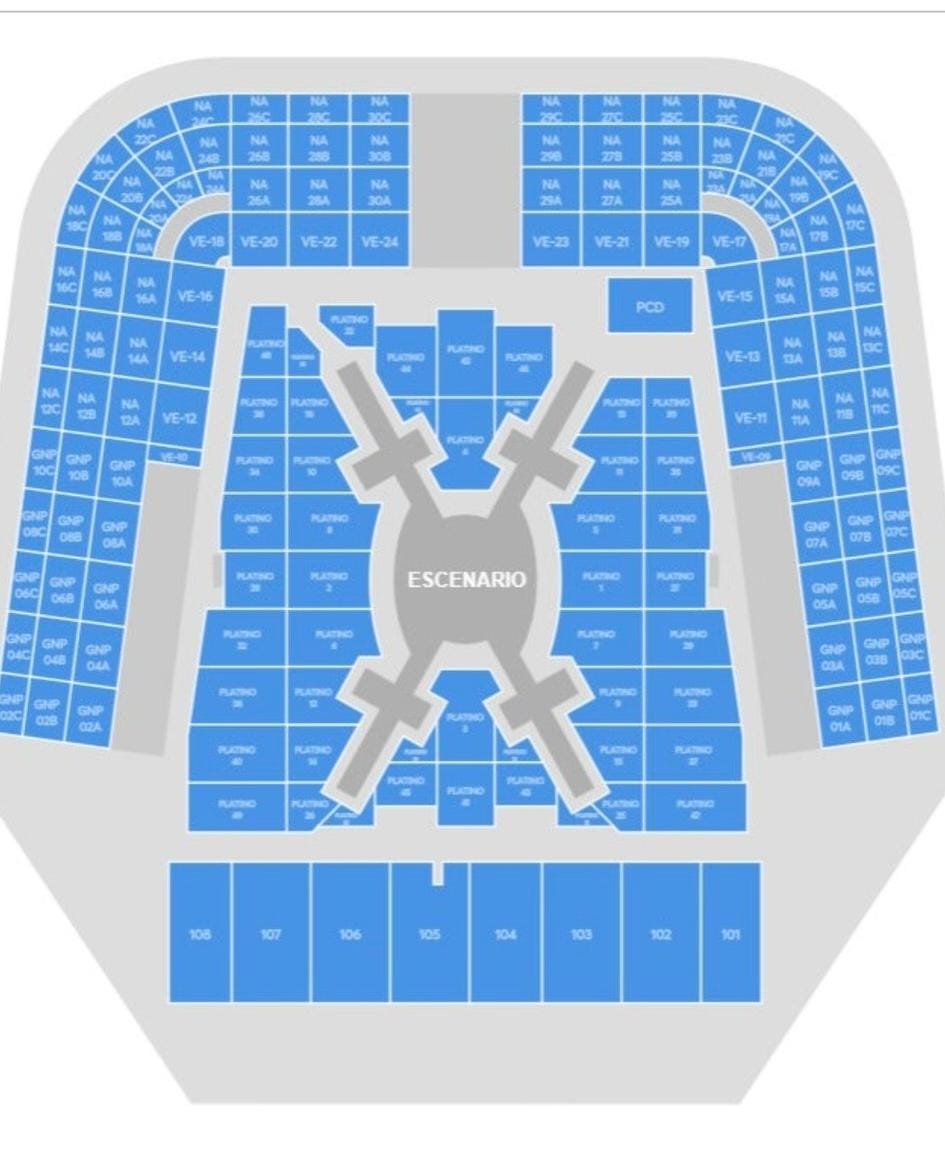 ArmyPowerMex's tweet photo. TENEMOS MAPA!!! 🗣

Si entran a la página de Ticketmaster ya esta disponible el mapa de como será el escenario de los conciertos de #BTS en México 🇲🇽

De igual forma, aparecen nuevamente las 3 fechas (7,9 y 10 de mayo) 

Pero siguen faltando los precios 🗣🗣🗣 https://t.co/pfhjtyImnN
