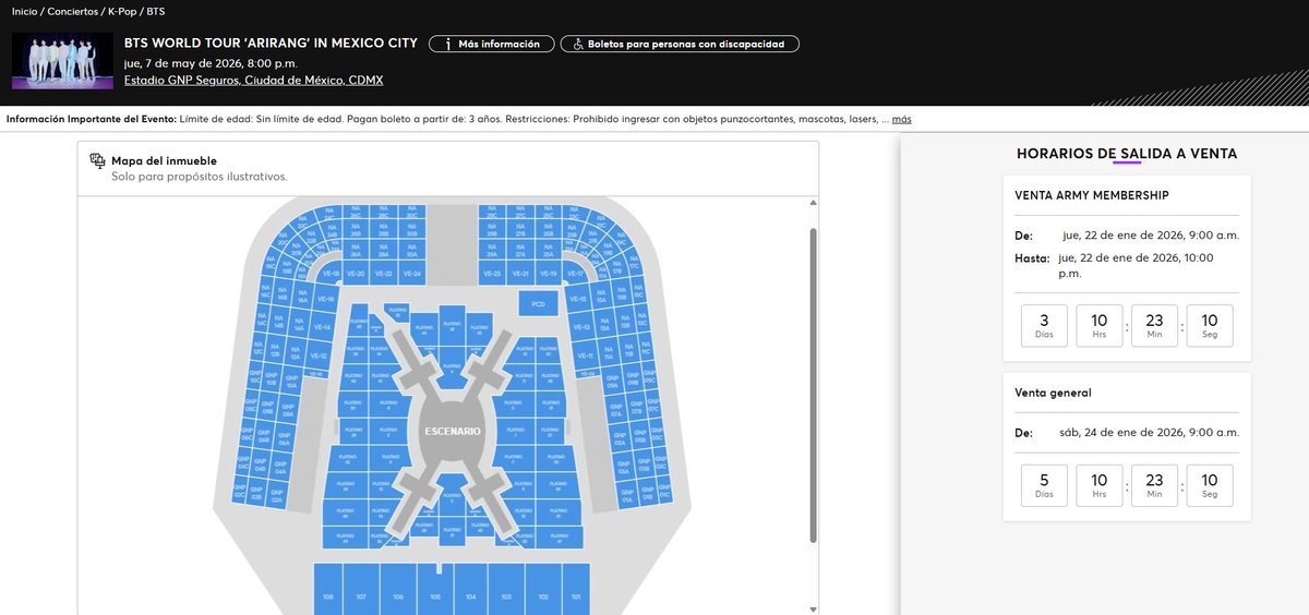 alejandra_mub's tweet photo. Oficialmente tenemos el mapa en Ticketmaster 🙌
🔗: https://t.co/mCdtCHRhf3 https://t.co/zVwECpBDAq
