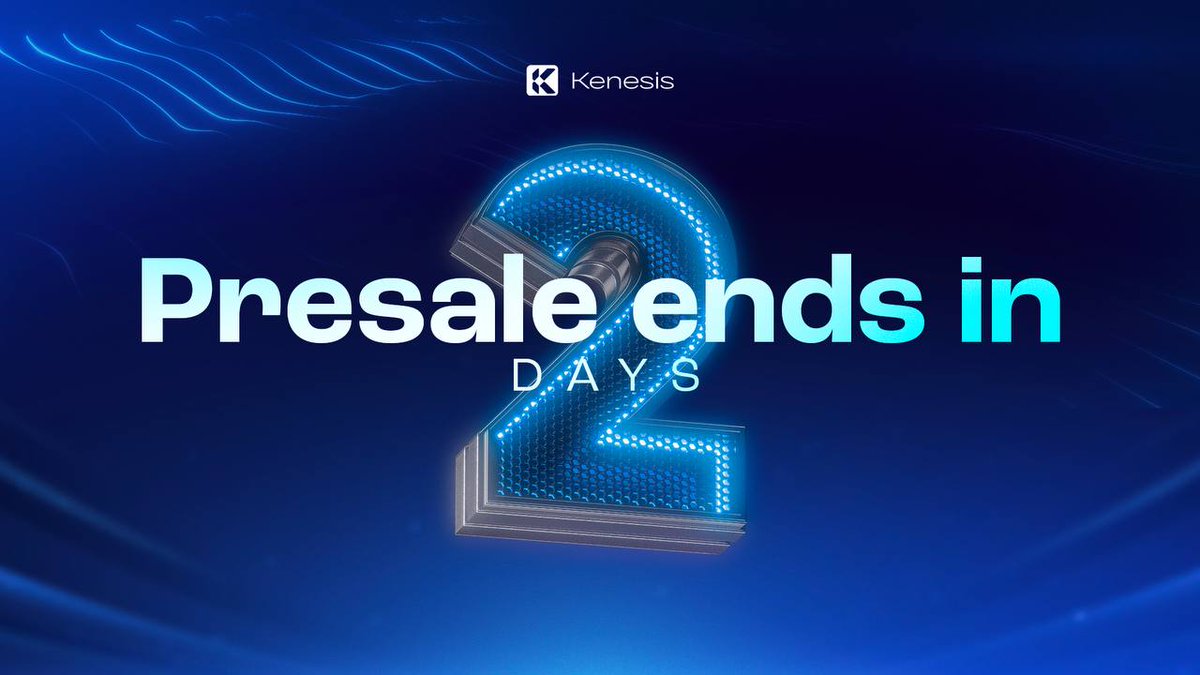 Kenesis_io's tweet photo. 2 DAYS LEFT! 🚀 https://t.co/f3HaLzQ2S1