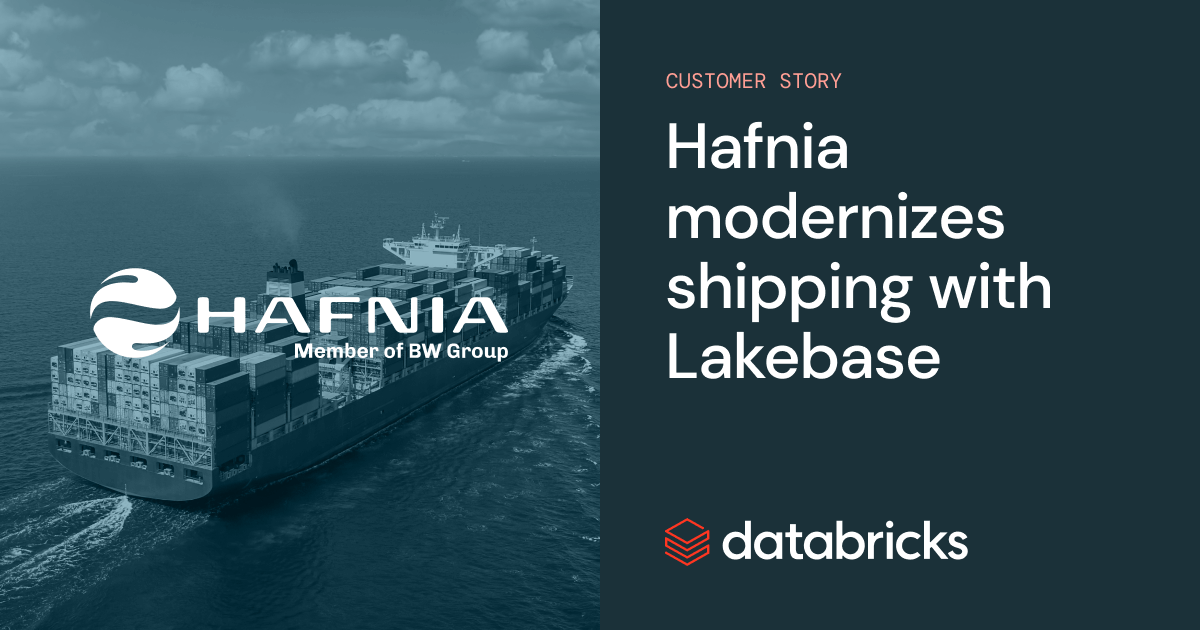 neayrs's tweet photo. @Simon Fassot and the team @Hafnia, are transforming one of the world’s largest product and chemical tanker companies, leveraging maritime operations with Lakebase on the @Databricks Data Intelligence Platform. Find out more here: https://t.co/vsOr6ZTe7H https://t.co/HwAlxWdVki