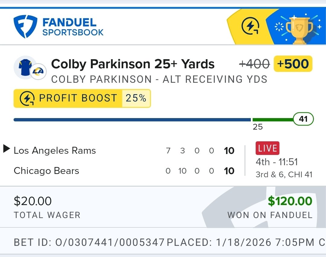BAAAAAAAAAANG!!! 💥 💥 

CASH THE VIP HALFTIME DIP BUY STRAIGHT 😋 👌 😎 

PARKINSON 0 ---> 41 ✅️ 

+500 ✅️ 

VIP IS 🔥 🥵 

$25 TO A FOLLOWER WHO ❤️ ♻️ 

JOIN MY VIP WE WIN EVERY DAY 💋 😘